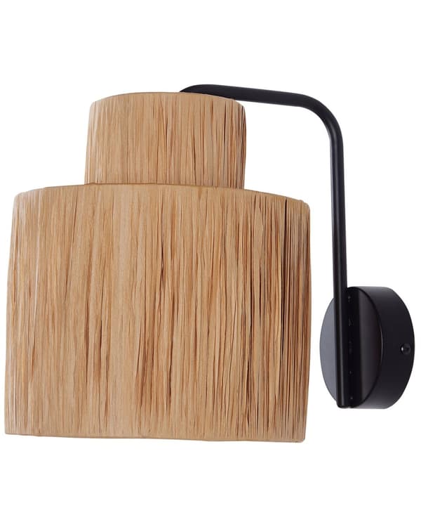 2 vägglampor Naturlig lampskärm av raffia palmblad Boho-stil Handgjorda lampor Vardagsrum Sovrum