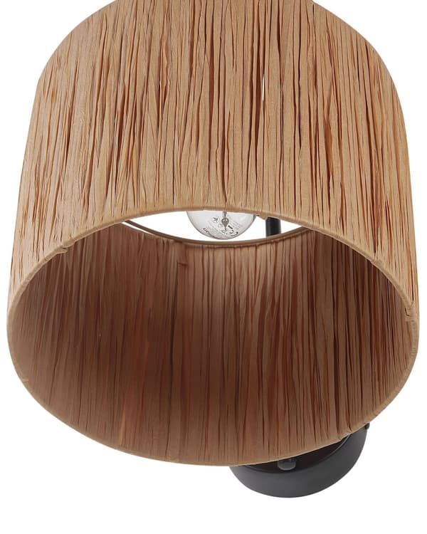 2 vägglampor Naturlig lampskärm av raffia palmblad Boho-stil Handgjorda lampor Vardagsrum Sovrum