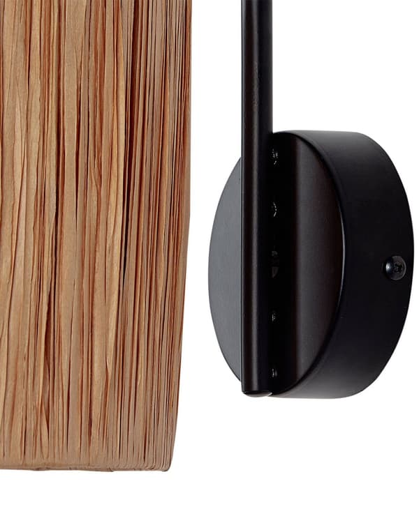 2 vägglampor Naturlig lampskärm av raffia palmblad Boho-stil Handgjorda lampor Vardagsrum Sovrum