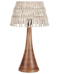 Miniatyrbillede 1 af 9: Bordlampe Træ H 47 cm Moderne Natbordslampe til Soveværelse Dekorativ Lampe til Bordet til Stuen Vindueskarm