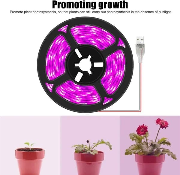 5m 5V USB Led Plant Grow Light Full Spectrum Phyto Lamp Strip For Seeds Flower Greenhouse Tent Hydroponic Plants Lighting