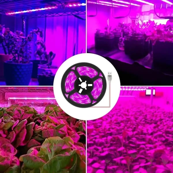 5m 5V USB Led Plant Grow Light Full Spectrum Phyto Lamp Strip For Seeds Flower Greenhouse Tent Hydroponic Plants Lighting