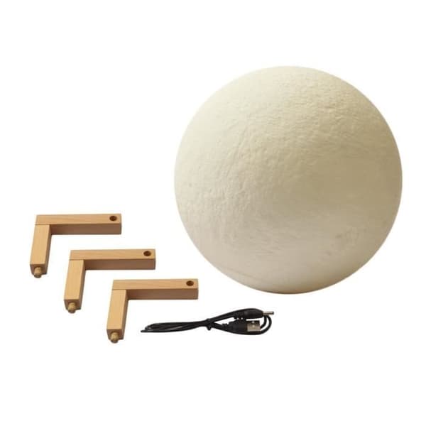 Nattlampa - Magic - Moon - 15 cm - LED - Resin - Vit