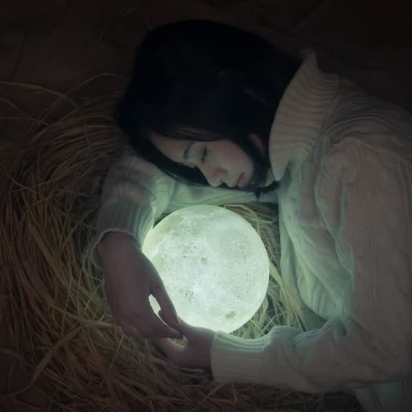 3D Moon Lamp - Uppladdningsbar Touch - 15cm - Nattljus Idealisk present för sovrummet