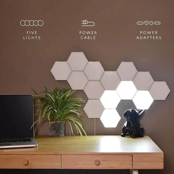 Nattljus - LED - Hexagonal - Touch - Magnetisk - Inomhus