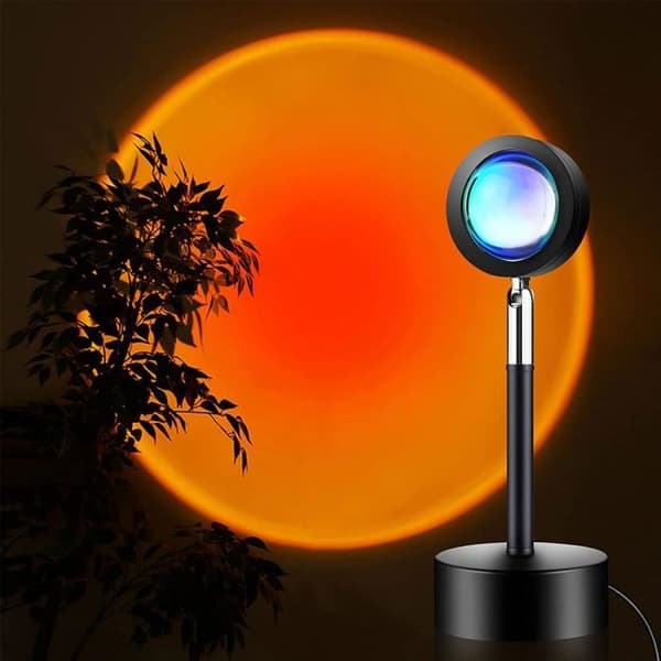 Solnedgångslampa Solnedgång, solnedgångsprojektion LED-ljus Golvlampa Fotografi Bakgrund Roterande romantisk stämning Visuell lampa