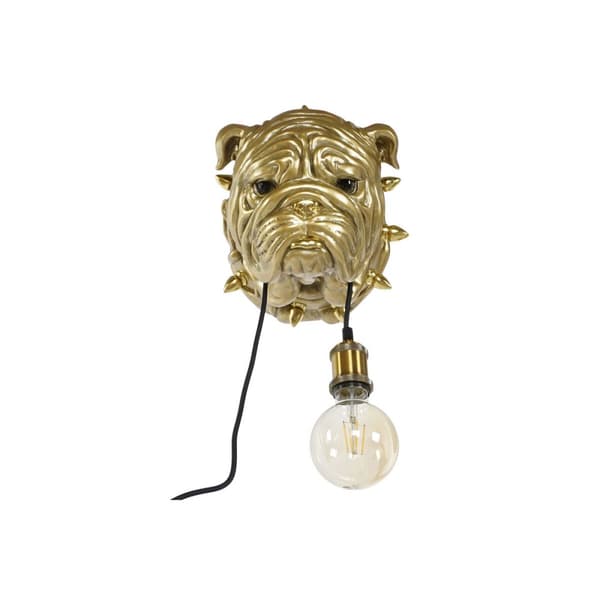 Vägglampa Home ESPRIT Gyllene Harts 50 W Modern Bulldogg 220 V 25 x 23 x 29 cm