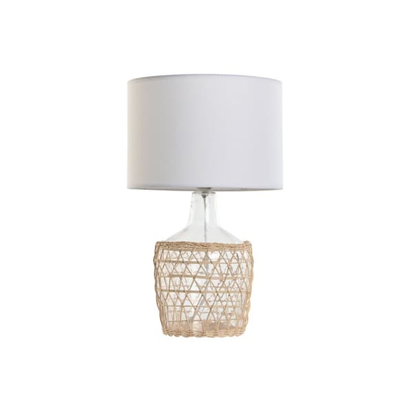 Bordlampe Home ESPRIT Hvid Brun Krystal Tov 220 W 60 V 28 x 28 x 45 cm (2 enheder)