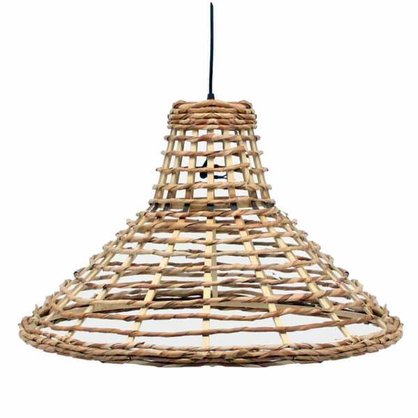 Kattolamppu DKD Home Decor 56 x 56 x 34 cm Ruskea Rottinki 50 W Luonnollinen