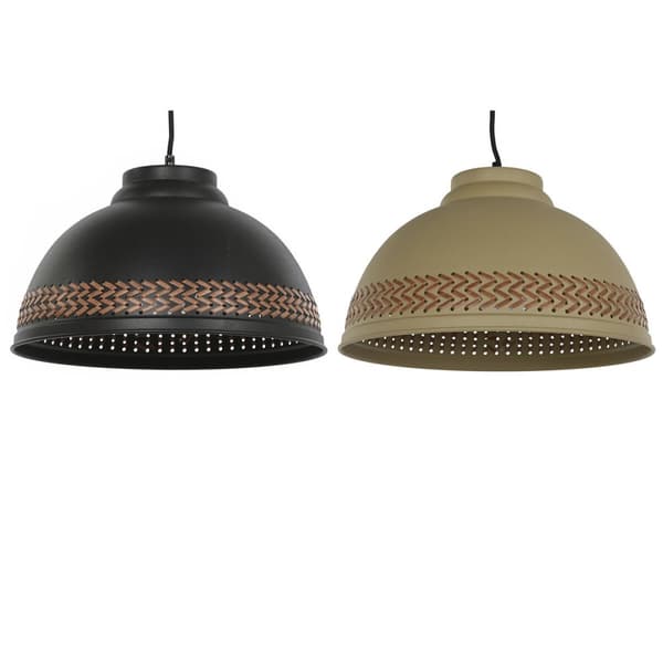 Loftslampe DKD Home Decor Brun Sort Flødefarvet Metal 50 W 39 x 39 x 22 cm (2 enheder)