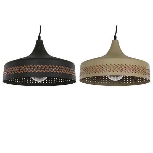 Loftslampe DKD Home Decor Brun Sort Flødefarvet Metal 50 W 35 x 35 x 20 cm (2 enheder)