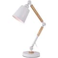 Miniatyrbillede 1 af 2: Flexo/skrivebordslampe EDM Hvid Metal 60 W E27 Ø 18 x 53 cm – Moderne bordlampe i hvidt metal med 60 W E27 lyskilde, Ø 18 x 53 cm.