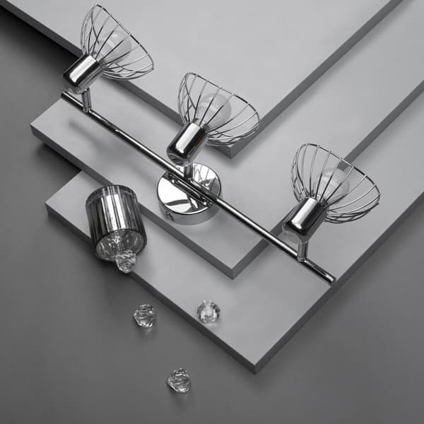 Lampe Activejet AJE-GIZEL 3P Sølv Metal 40 W - Moderne loftlampe i sølvfarvet metal med 3 lyspunkter og 40 W lysstyrke.