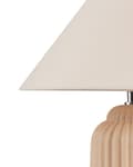 Pikkukuva 6 / 9: Pöytävalaisin beige keraaminen uurrettu jalka kartio varjostin minimalistinen