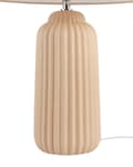 Pikkukuva 7 / 9: Pöytävalaisin beige keraaminen uurrettu jalka kartio varjostin minimalistinen