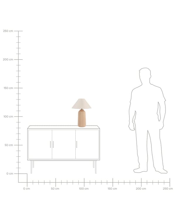 Pöytävalaisin beige keraaminen uurrettu jalka kartio varjostin minimalistinen