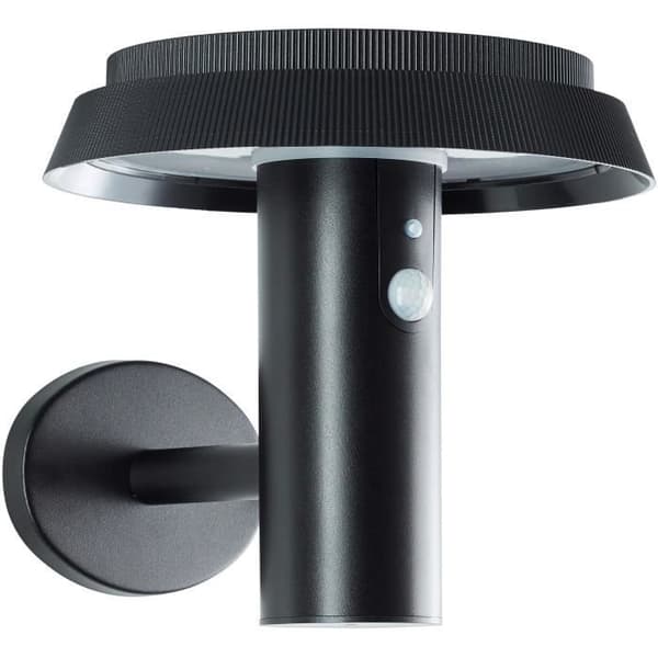 Vägglampa utomhus - BRILJANT - ALVERO - LED och solenergi - Rörelsedetektor - Metall och plast - 4 W - Svart