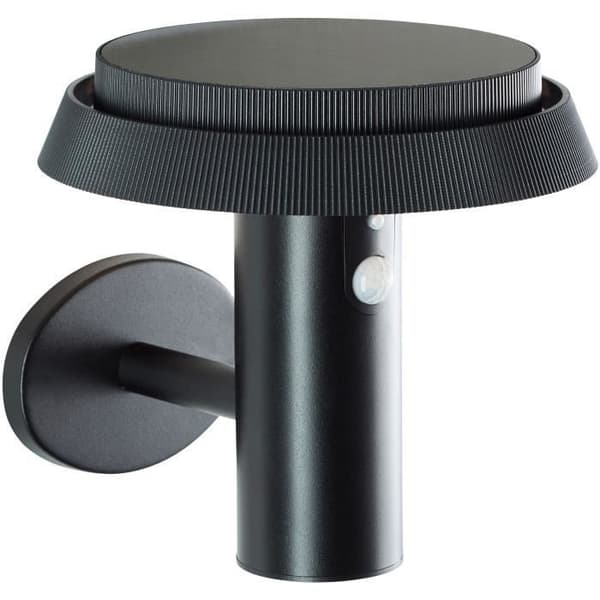 Vägglampa utomhus - BRILJANT - ALVERO - LED och solenergi - Rörelsedetektor - Metall och plast - 4 W - Svart