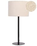 Miniatyrbilde 1 av 10: Nattbordslampe Beige Boucle trommeskjerm Metallsokkel 40 cm Moderne stil Stue Soverom