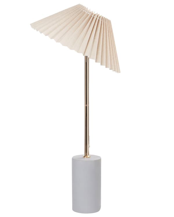 Pöytävalaisin beige 68 cm betoni jalka pellava kartiovarjostin moderni tyyli