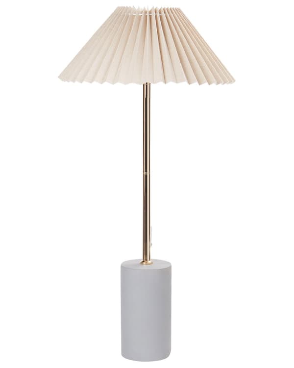 Pöytävalaisin beige 68 cm betoni jalka pellava kartiovarjostin moderni tyyli