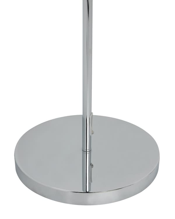 Gulvlampe Fod i sølv og sort metal Lampeskærm i imiteret silke Moderne og nutidig stil