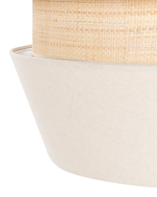 Pendellampe Beige hør Raffia 122 cm Belysning Pendellampe Moderne Boho Design