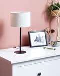 Miniatyrbillede 4 af 10: Nattbordslampe Hvid Boucle trommeskærm Metal sokkel 40 cm Moderne stil Stue Soveværelse