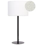 Miniatyrbillede 1 af 10: Nattbordslampe Hvid Boucle trommeskærm Metal sokkel 40 cm Moderne stil Stue Soveværelse