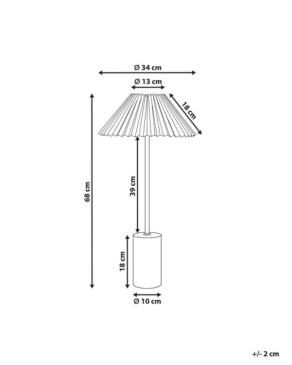 Sengebordslampe Beige hørskærm Metalfod i beton 68 cm Moderne stil Stue Soveværelse