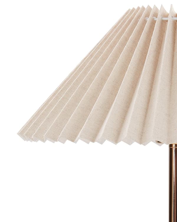 Sengebordslampe Beige hørskærm Metalfod i beton 68 cm Moderne stil Stue Soveværelse
