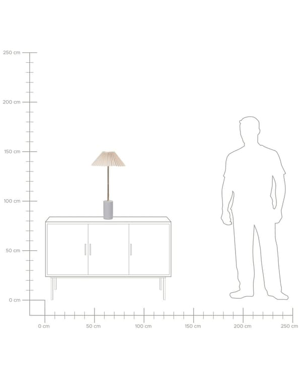 Sengebordslampe Beige hørskærm Metalfod i beton 68 cm Moderne stil Stue Soveværelse