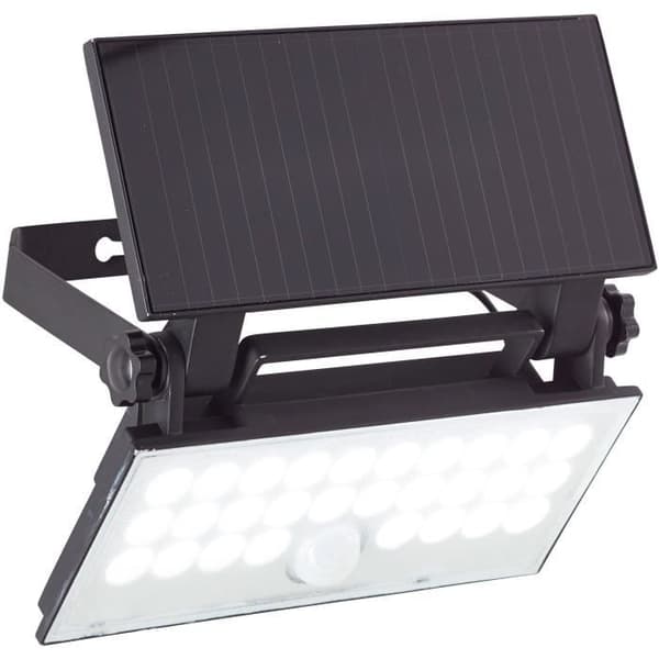 Vägglampa utomhus - BRILLIANT - LUTON - LED och solenergi - Rörelsedetektor - Plast och metall - 4 W - Svart