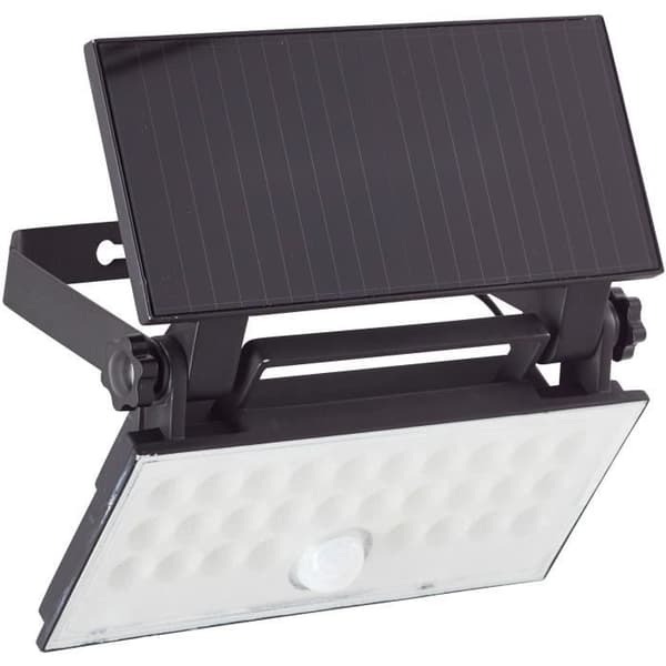 Vägglampa utomhus - BRILLIANT - LUTON - LED och solenergi - Rörelsedetektor - Plast och metall - 4 W - Svart