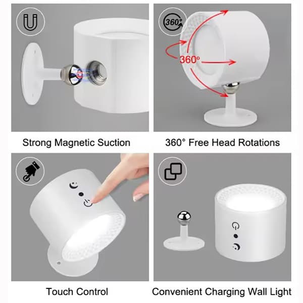INF Magnetisk vegglampe med to hoder
