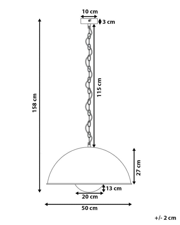 Loftlampe Sort Metal 158 cm Pendel Industrielt Design