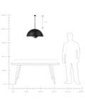 Miniatyrbillede 4 af 7: Loftlampe Sort Metal 158 cm Pendel Industrielt Design