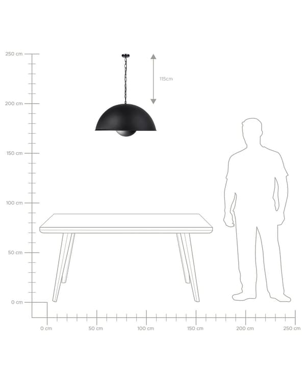 Loftlampe Sort Metal 158 cm Pendel Industrielt Design