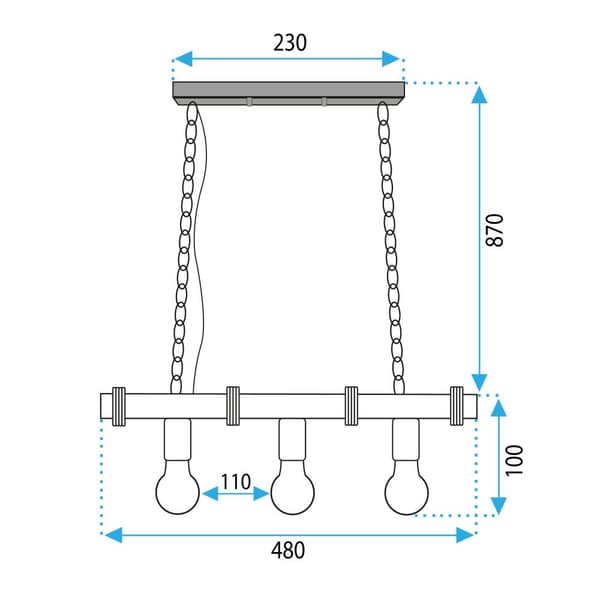 Loftlampe Hængende Boho Line APP1319-3CP