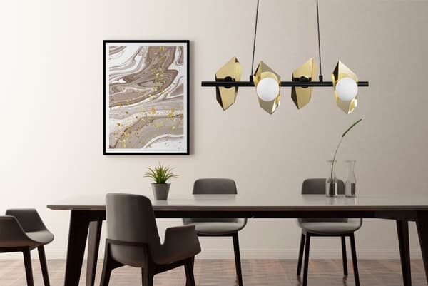 Loftlampe Hængende APP1412-CP Sort/Guld