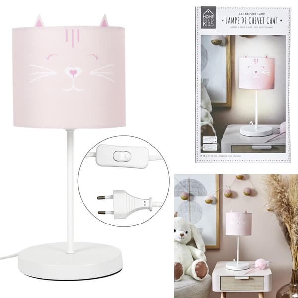 Kattelyserød børnenatlampe