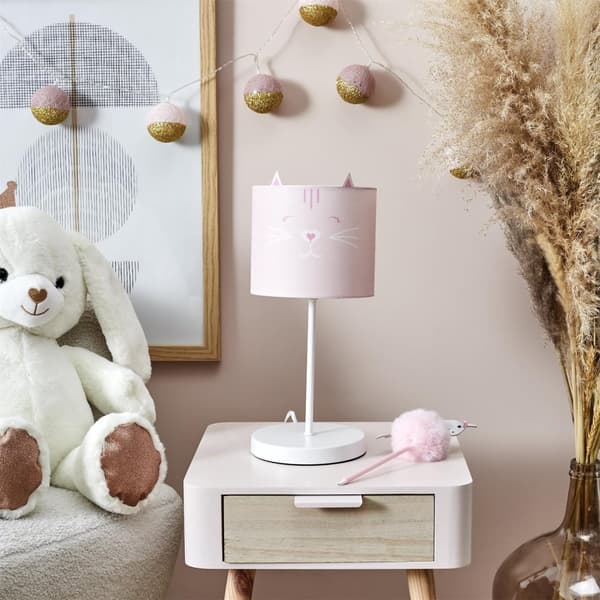Kattelyserød børnenatlampe