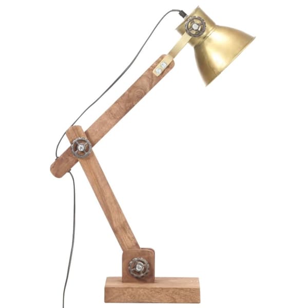 industriel skrivebordslampe 58x18x90 cm E27 rund messingfarvet