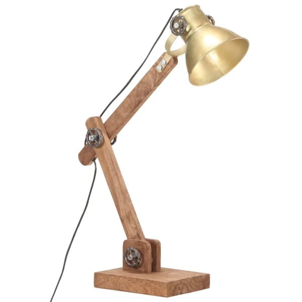 industriel skrivebordslampe 58x18x90 cm E27 rund messingfarvet
