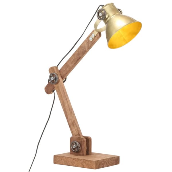 industriel skrivebordslampe 58x18x90 cm E27 rund messingfarvet