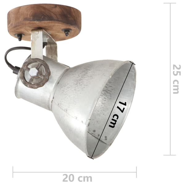 Industriell vägglampa/taklampa 2 st silver 20x25 cm E27