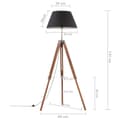 Miniatyrbild 9 av 9: Golvlampa honungsbrun och svart massivt teakträ 141 cm