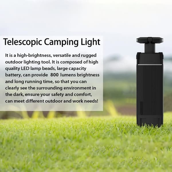 Stativ teleskoplampe Oppladbart utendørs campingtelt