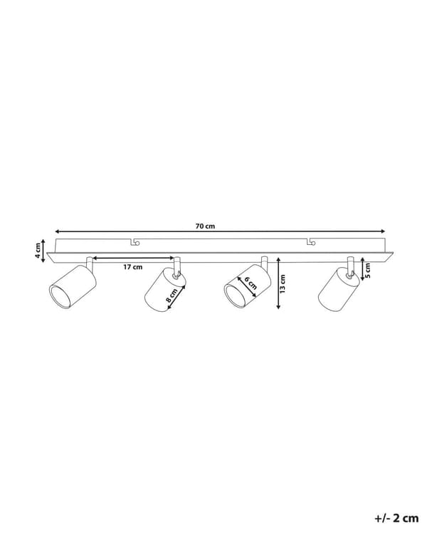 Loftlampe 4 lys Kobber Metal Justerbar Industrielt Design