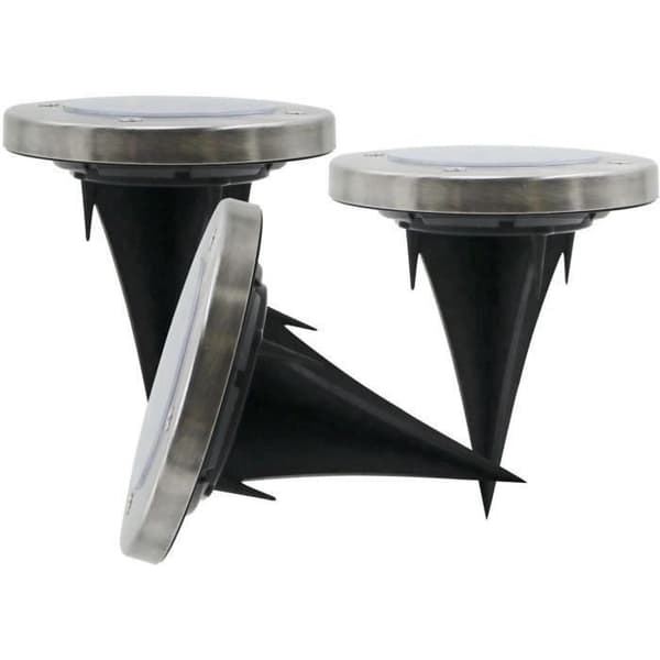GALIX Set med 3 solcellsdrivna infällda spotlights i rostfritt stål